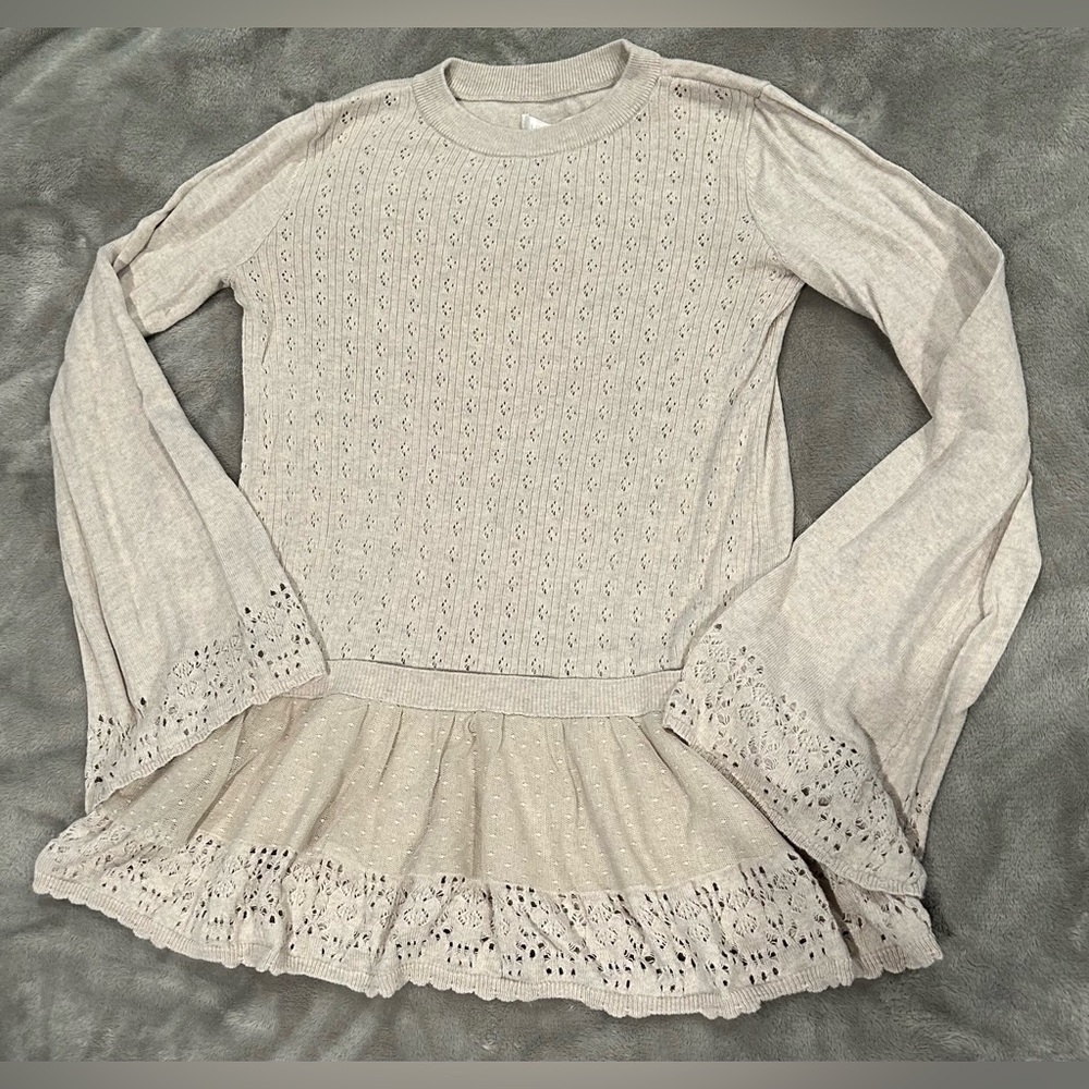 LC Lauren Conrad Light weight sweater with Ruffle Detail